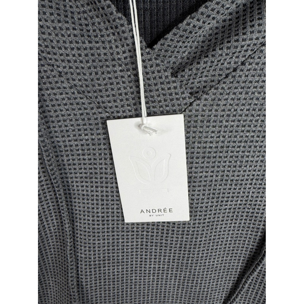 New Andree Oversized Waffle Knit Short Sleeve Hoodie Poncho Top size 2X/3X Grey - Picture 4 of 8